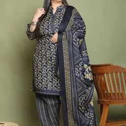 KALINI Women Plus Size Ethnic Motifs Printed Kurta with Salwar & Dupatta-image-106