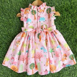 STANWELLS KIDS Animal Print Flutter Sleeve Net Fit & Flare Dress image 2
