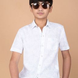 Crimsoune Club Boys Classic Slim Fit Conversational Printed Cotton Casual Shirt-image-77
