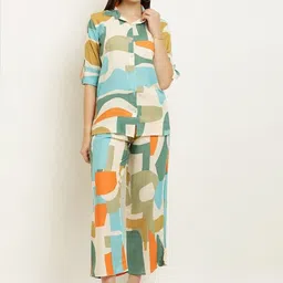 BAESD Abstract Printed Shirt & Palazzo Co-Ord-image-38