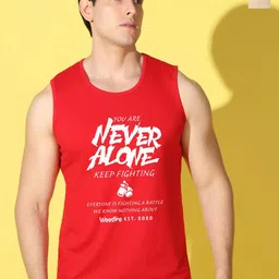 WOOSTRO Pack Of 2 Printed Super Combed Cotton Gym Vests VWS26(ALONE RED)(ALONE RUST)-image-74