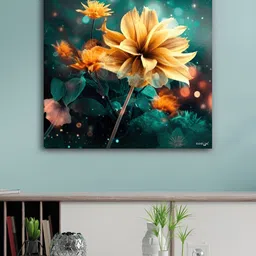 RANDOM Green & Gold-Toned Floral And Botanical Canvas Wall Art-image-7
