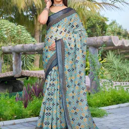 Kalista Zari Pure Cotton Saree-image-93