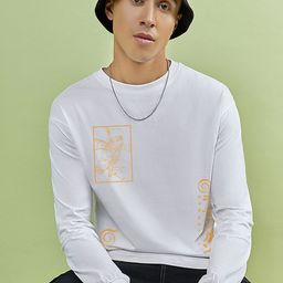 Men's White Rasengan Graphic Printed Oversized T-shirt-image-61