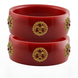 Vidhya Kangan Red Plastic Bangles-image-41