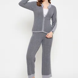 CREATIVE LINE Self Design Sweatshirt With Trouser Co-Ords image 4
