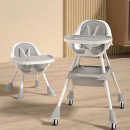 StarAndDaisy Kids Foldable & Height Adjustable Tiny Tummy High Chair with Wheels-image-58