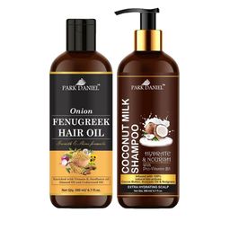 Park Daniel Set Of 2 Onion Fenugreek Hair Oil With Coconut Milk Shampoo - 200 ml Each-32