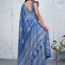 Mitera Floral Block Print Saree image 5