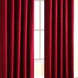 BELLA TRUE Maroon 2 Pieces Ripple Fold Window Curtains-image-17