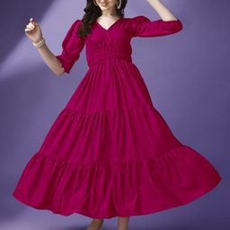 Femvy Applique Crepe Fit & Flare Maxi Dress-picture-42