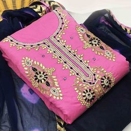 HERE&NOW Floral Embellished Unstitched Dress Material-image-104