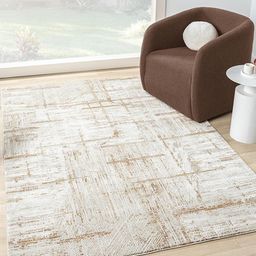 Kaleen India Beige Polyester Abstract Anti-Skid Carpets-image-35
