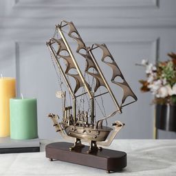 EXIM DECOR Rust-Toned & Brown Antique Casting Nautical Ship Showpiece-image-59