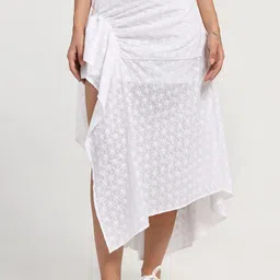 LELA Asymmetrical Buckle Skirt-image-5