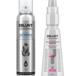BBLUNT Set of Refresh Dry Shampoo & Hot Shot Heat Protection Hair Mist - 150ml each-48