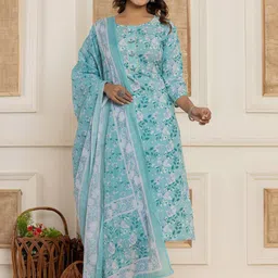 Moda Rapido Women Floral Printed Kurta with Pyjama & Dupatta-picture-38