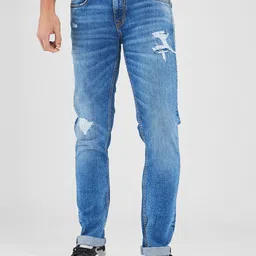 SPYKAR Men Skinny Fit Low-Rise Mildly Distressed Light Fade Stretchable Jeans-image-34