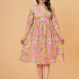 BAESD Women Floral Printed Maternity A-Line Dress-image-26