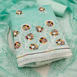 HERE&NOW Floral Embroidered Unstitched Dress Material-picture-26