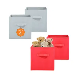 Aura Red & Grey 4 Pieces Non-Woven Multi-Utility Organisers-50