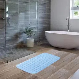 Kuber Industries 5Pcs Blue Textured 240 GSM Bath Rugs-image-14