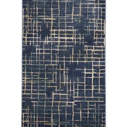 Sapana Carpet-Mats Navy Blue Abstract No Shredding Polyester Carpet image 2