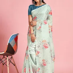 Anouk Rustic Floral Organza Saree-image-5