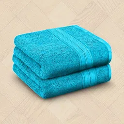 Raymond Home 2-Pcs Blue 450 GSM Cotton HandTowels-image-58