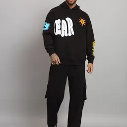 GRIFFEL Men Graphic Mid-Rise Hood Tracksuits-image-89