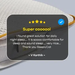 SleepyCat White Set of 2 Memory Foam Filled Cotton Sleep Pillow image 2