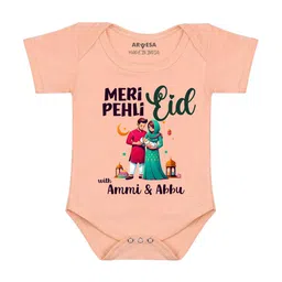 Arvesa Meri Pehli Eid With Ammi & Abbu Printed Romper-picture-36