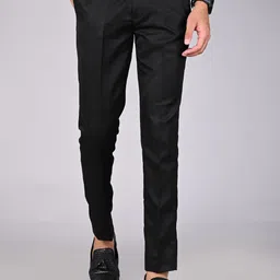 MANCREW Men Smart Easy Wash Solid Formal Trousers-image-40