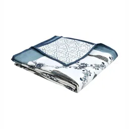 BLOCKS OF INDIA Grey & White Ethnic Motifs AC Room 150 GSM Single Bed Dohar-image-90