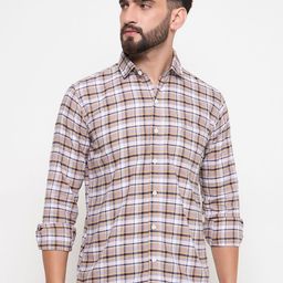 Duke Men Slim Fit Tartan Checks Opaque Checked Casual Shirt-image-88