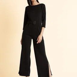 Mast & Harbour Women Basic Belted Jumpsuit-image-10