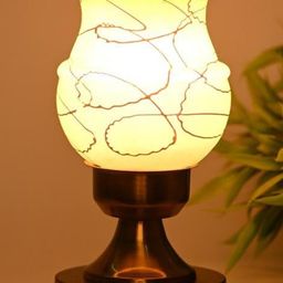 SOMIL Pink Printed Glass Cylindrical Shaped Table Lamp-image-48