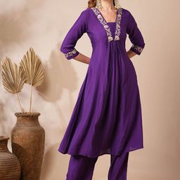 FASHOR Embroidered Tunic With Trouser Co-Ords-picture-19