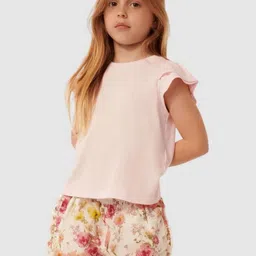 Forever New Girls Solid Round Neck Cotton T-shirt-image-43
