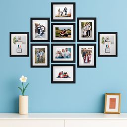 Kuber Industries Black & White 10 Pieces Wooden Wall Photo Frames-13