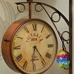 Nutts Copper-Toned & Black Double Sided Analogue Vintage Wall Clock-image-15