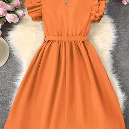 INCLUD Flutter Sleeve Fit & Flare Dress image 3