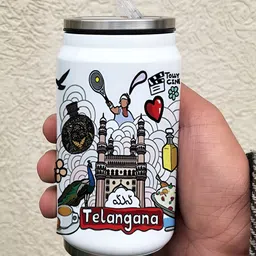 Indigifts White Single Stainless Steel Water Bottle-image-71