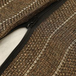 THE CONVERSION Coffee Brown Set of 2 Striped Square Cushion Covers-picture-8
