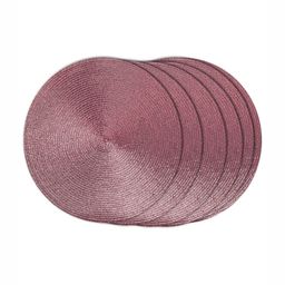 TIED RIBBONS 6-Pcs Maroon Round Table Placemats-20