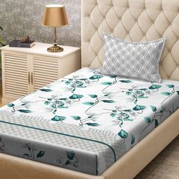 Myntra Elegant Homes Grey & White Printed 300 TC Single Bedsheet Set 2.25 m x 1.50 m-image-27