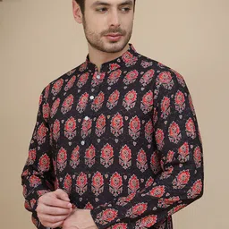 Jompers Men Floral Printed Sequinned Kurta-55