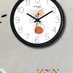 RANDOM White & Black Printed Traditional Wall Clock-46