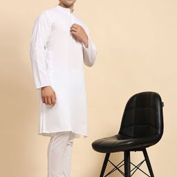 SKAVIJ Men Regular Pure Cotton Kurta with Pyjamas-image-91
