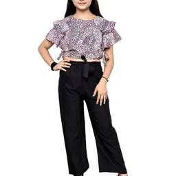 LIME N LEMON Girls Printed Top with Trousers-image-42
